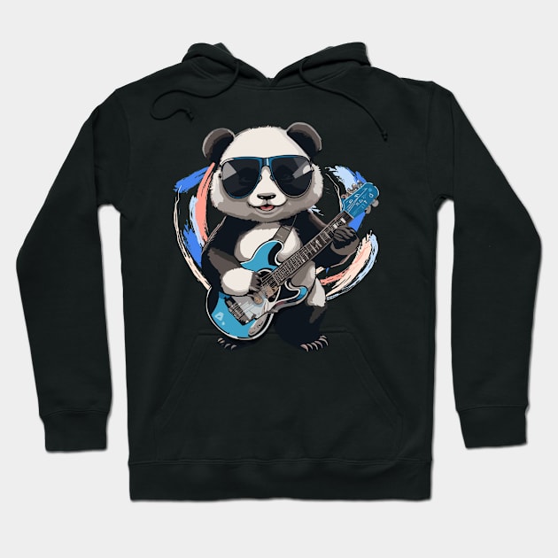 Panda Playing Guitar Hoodie by ReaBelle